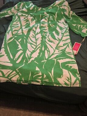 Lilly Pulitzer Pink Label White and Green Printed Top